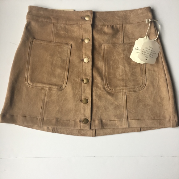 Altar'd State Dresses & Skirts - NWT! Altar'd State Suave Suade Skirt - Caramel